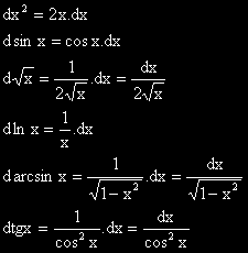 dF(x)=F'(x).dx